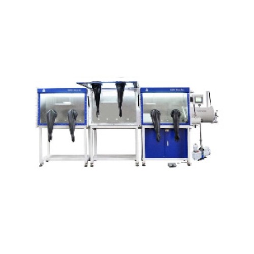 Triple Chambers Glove Box (140&quot; x 32&quot; x 36&quot;) with Gas Purification System (H2O&amp;O2&lt; 1ppm) and Mid Openable Front Window - VGB-6-III-LD