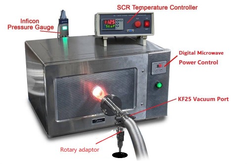 1200ºC Microwave Plasma Assisted CVD Rotary Furnace w/ 2&quot; Tube - GSL-1200R-MWPE