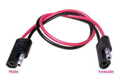 Connector/Adaptor: From Male to Female Conductor Waterproof trail connector (10&amp;quot;long, 10AWG) for E-bike and Bike light