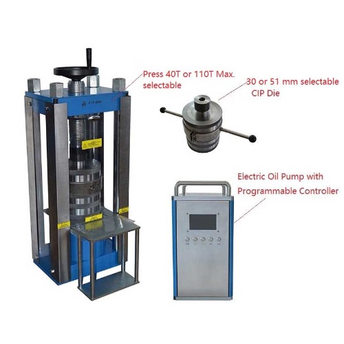 500 MPa Max. Electric Cold Isostatic Pressing (CIP) with 30 or 50 mm ID Vessel - YLJ-CIP-500E